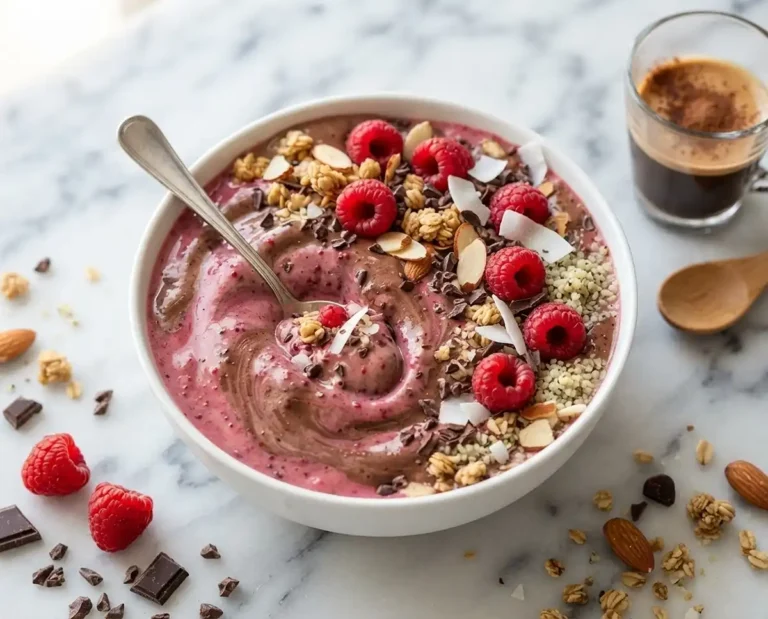 Gluten-Free Raspberry Mocha Smoothie Bowl