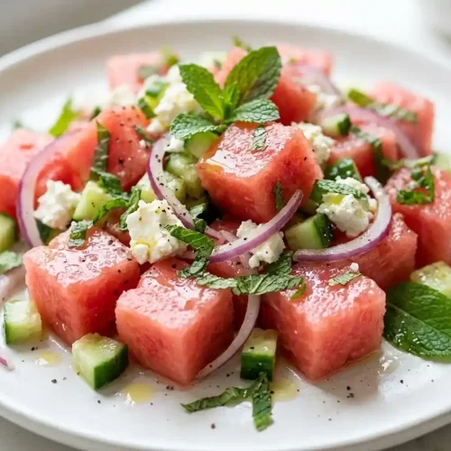 Gluten-Free Feta Cheese Watermelon Salad 5 Gluten-Free feta cheese watermelon salad