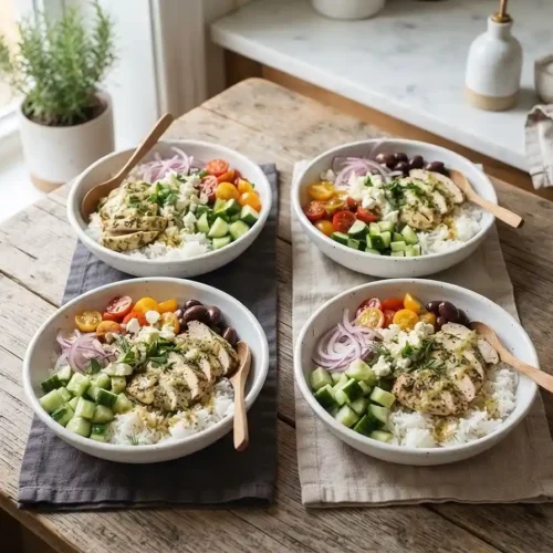 Greek Chicken Cucumber Rice Bowls 5 Greek Chicken Cucumber Rice Bowls