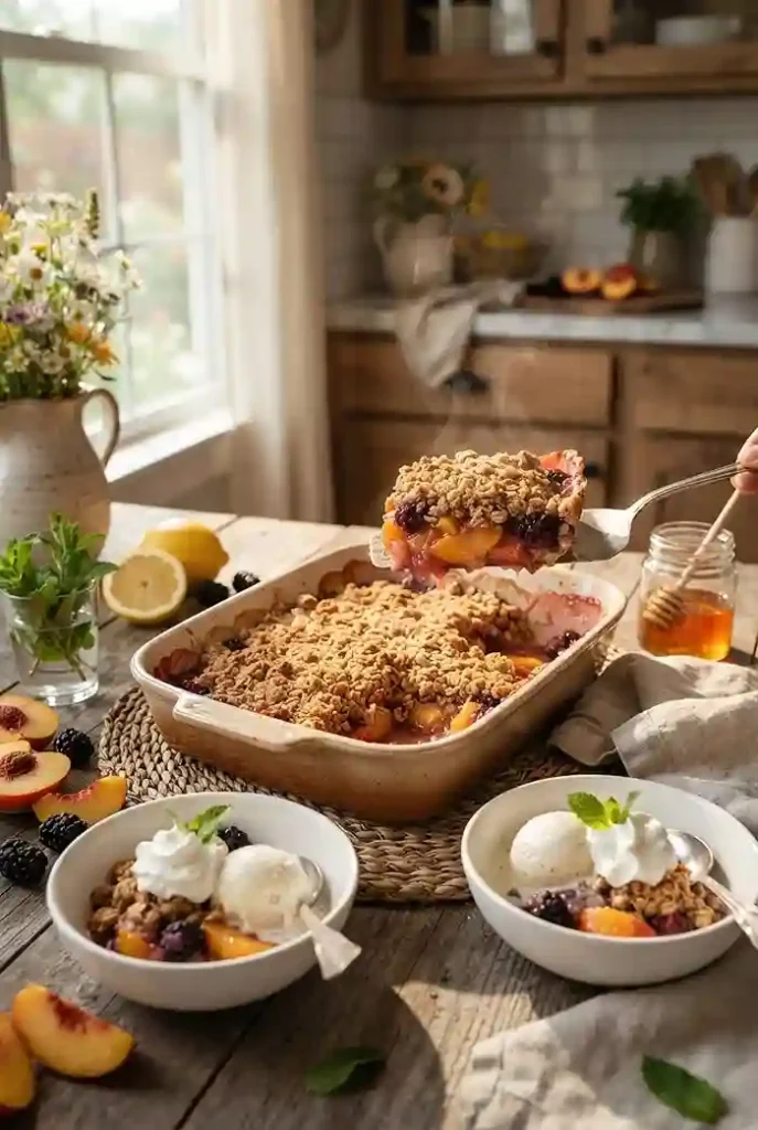 Gluten-Free Peach and Blackberry Crisp 4 Homemade Gluten-Free Peach and Blackberry Crisp