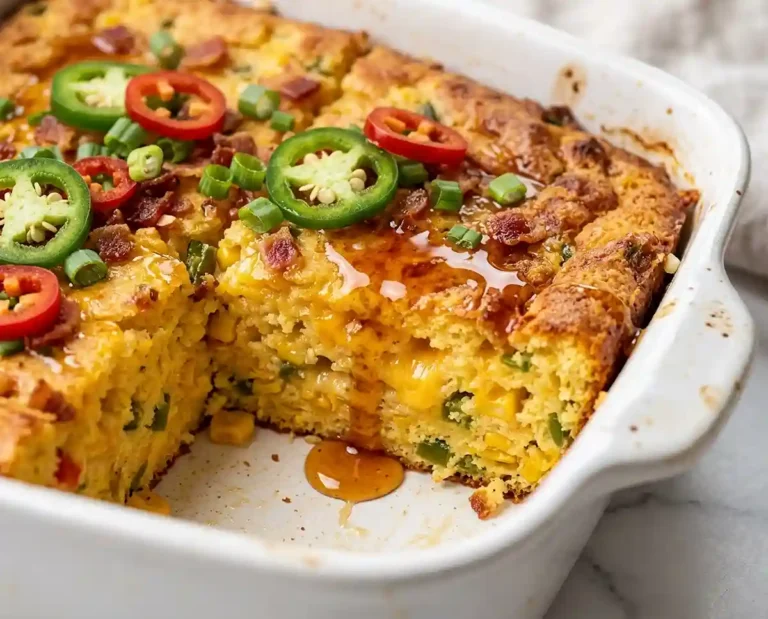 Hot Honey Jalapeño Cornbread Pudding