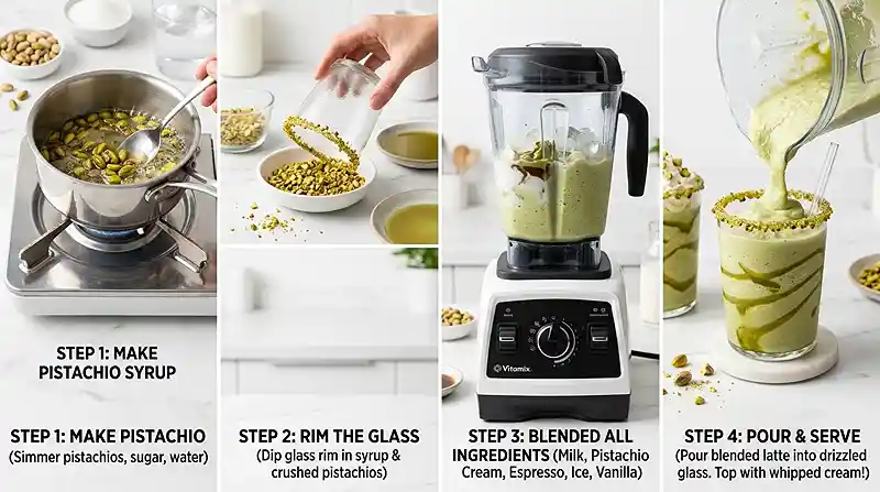 Gluten-Free Frozen Pistachio Latte 3 Iced Pistachio Latte