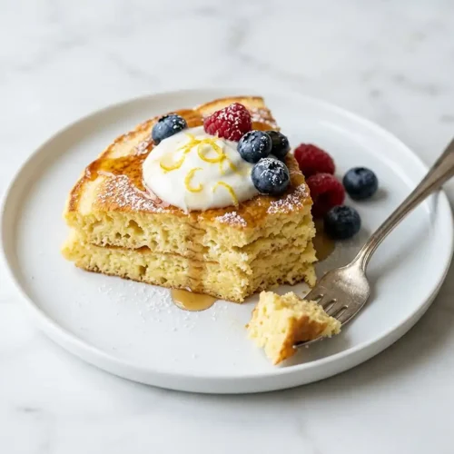 Lemon Ricotta Protein Pancake Skillet