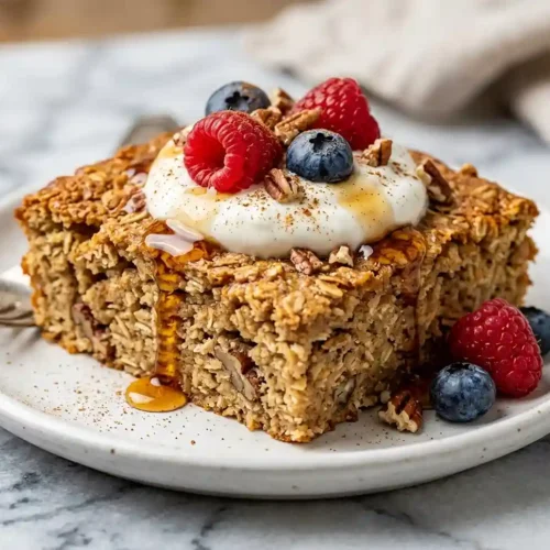 Maple Cinnamon Protein Oat Bake