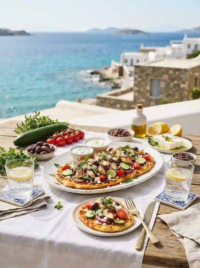 Mediterranean Cottage Cheese Flatbread 4 Mediterranean breakfast