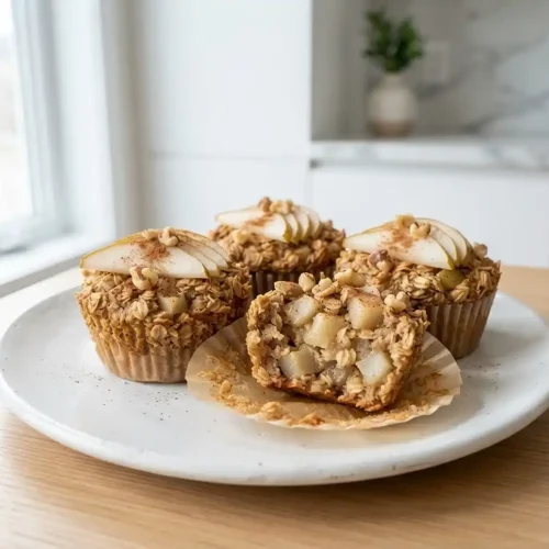 Pear Cardamom Baked Oat Cups