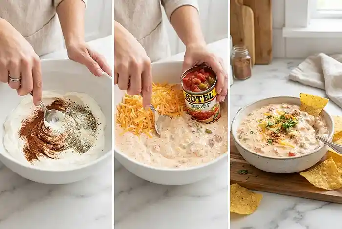 Rotel Ranch Taco Dip