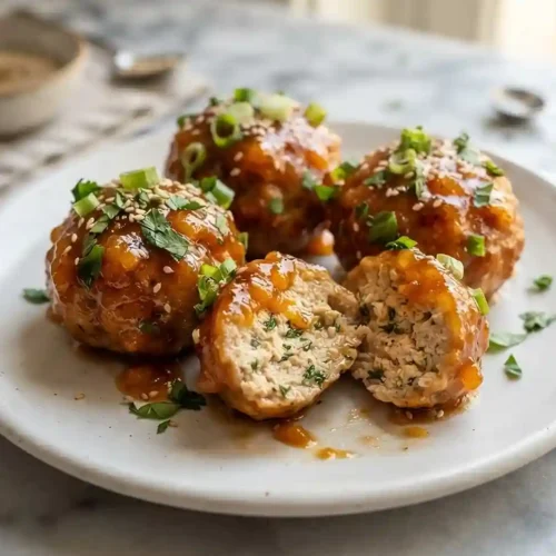 Sticky Peach BBQ Turkey Meatballs