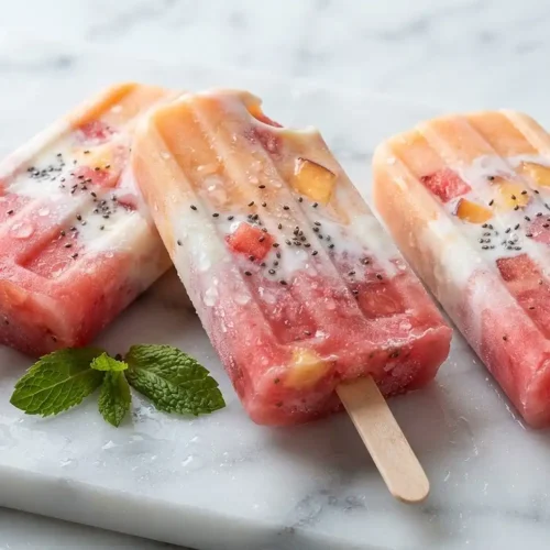 Watermelon Peach Smoothie Pops 5 Watermelon Peach Smoothie Pops