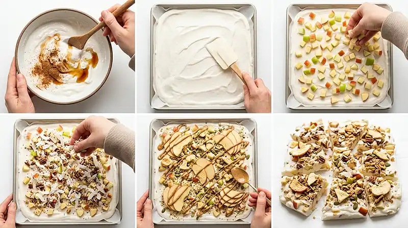 Apple Cinnamon Coconut Yogurt Bark 3 apple cinnamon snack