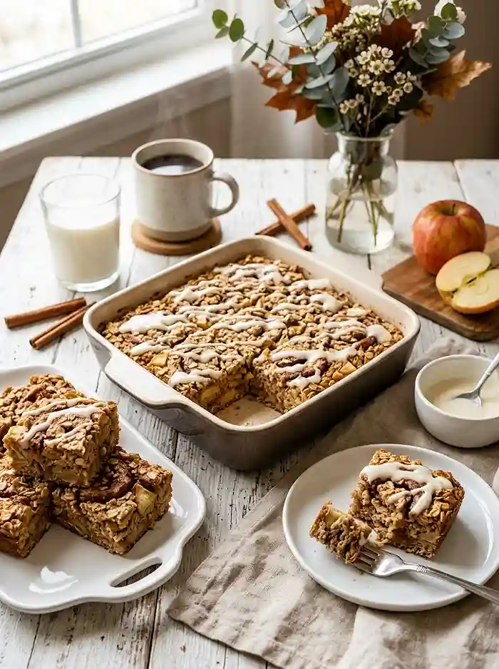 Cinnamon Roll Apple Oat Bake 4 back to school breakfast