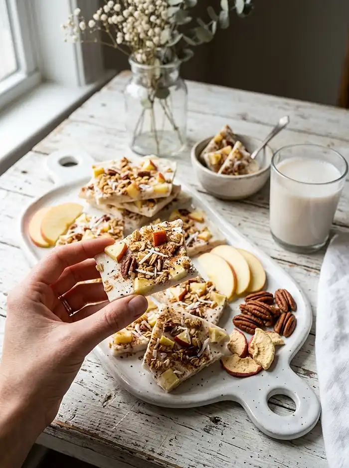 Apple Cinnamon Coconut Yogurt Bark 4 back to school breakfast