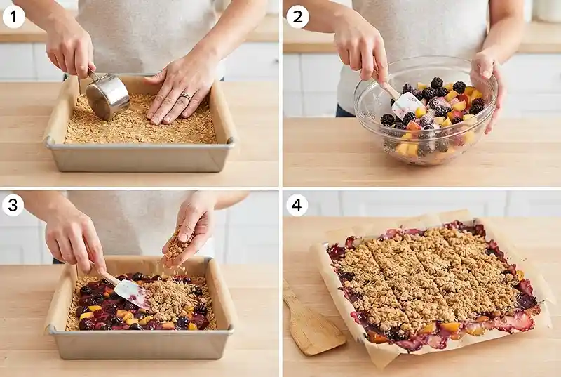 Blackberry Peach Oat Crumble Bars 3 blackberry peach dessert