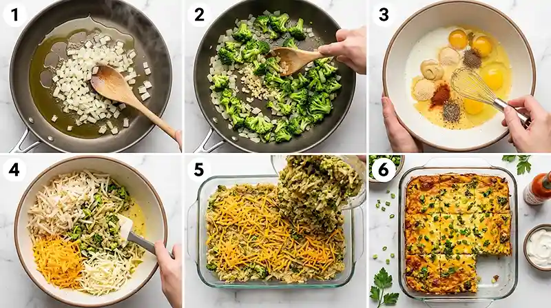Broccoli Cheddar Hash Brown Brunch Bake 3 broccoli cheddar breakfast casserole