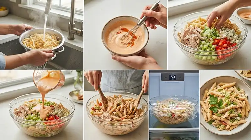 Buffalo Ranch Turkey Pasta Salad 3 buffalo ranch turkey