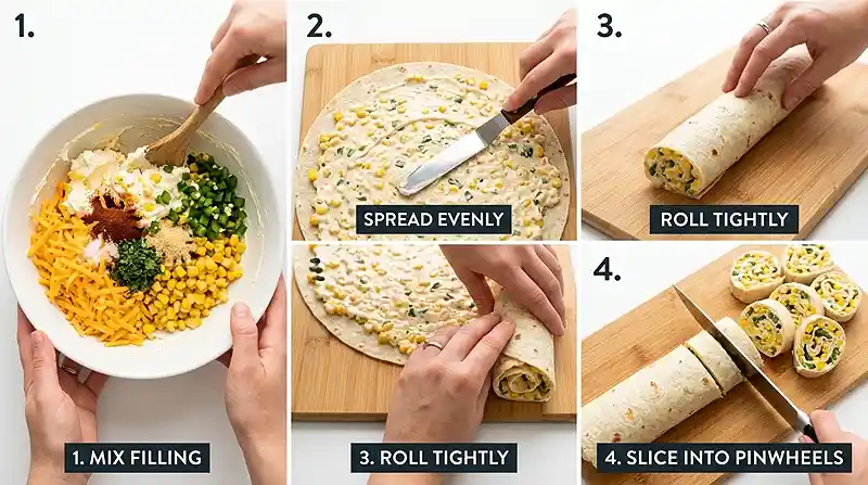 Cheesy Corn Jalapeno Pinwheel Bites 3 cheesy corn jalapeno snack