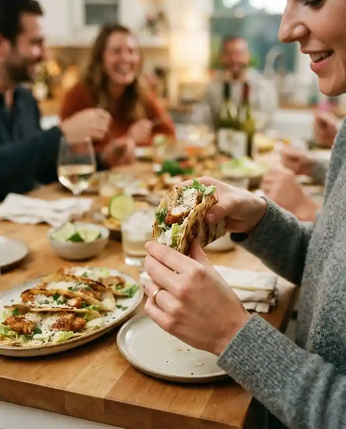 Gluten-Free Chicken Caesar Smashed Tacos 4 chicken caesar smash taco recipe
