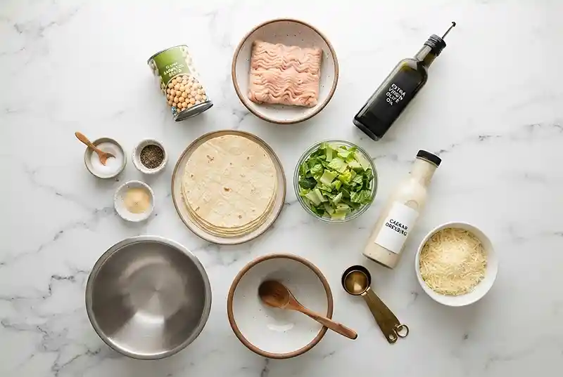 chicken caesar smash tacos​