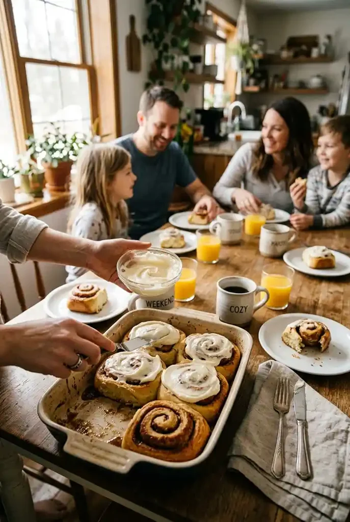 Cinnamon Rolls with Brown Sugar and Butter 4 cinnamon rolls with heavy cream butter and brown sugar