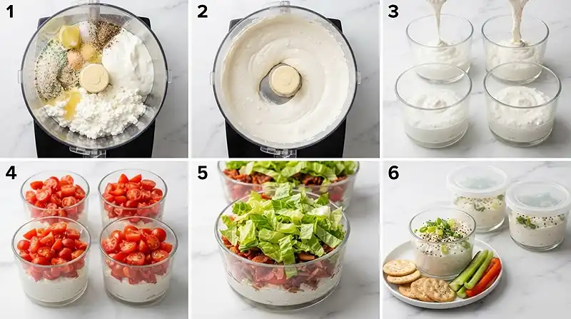 BLT Cottage Cheese Dip Cups 3 cottage cheese dip