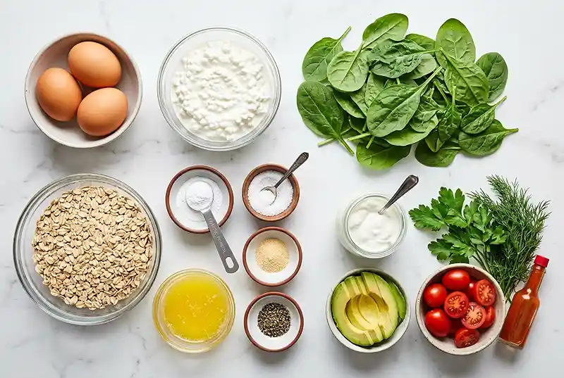 Spinach Cottage Cheese Oat Pancakes 2 cottage cheese