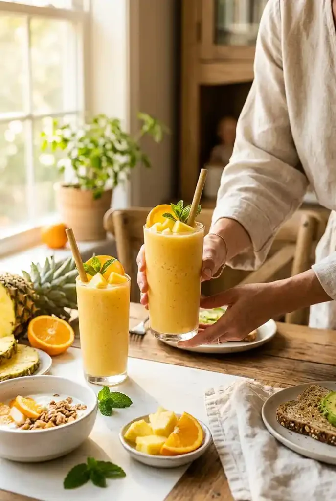 Gluten-Free Pineapple Orange Cream Smoothie 4 creamsicle flavor