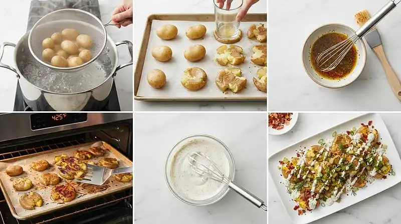 Crispy Smashed Pickle Potatoes 3 crispy snack
