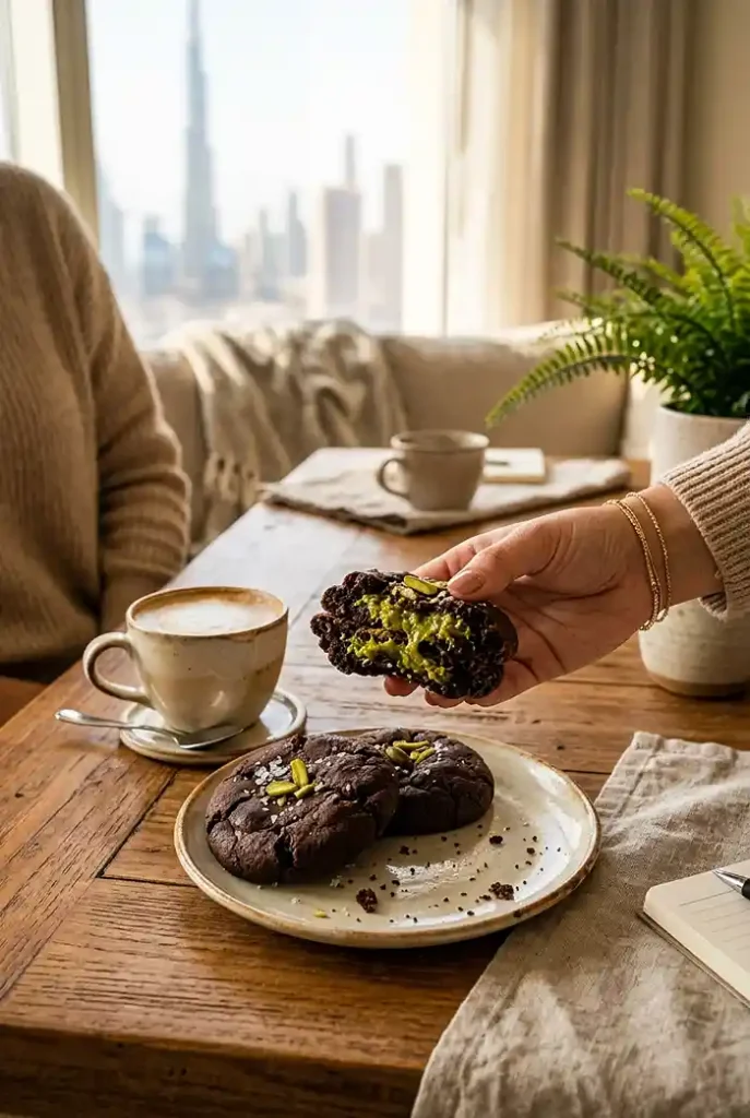 Dubai Chocolate Flavor Korean Chewy Cookie 4 dubai chocolate chewy cookie korean recipe