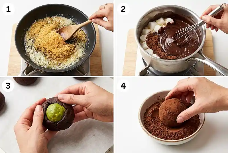 dubai chocolate chewy cookies​