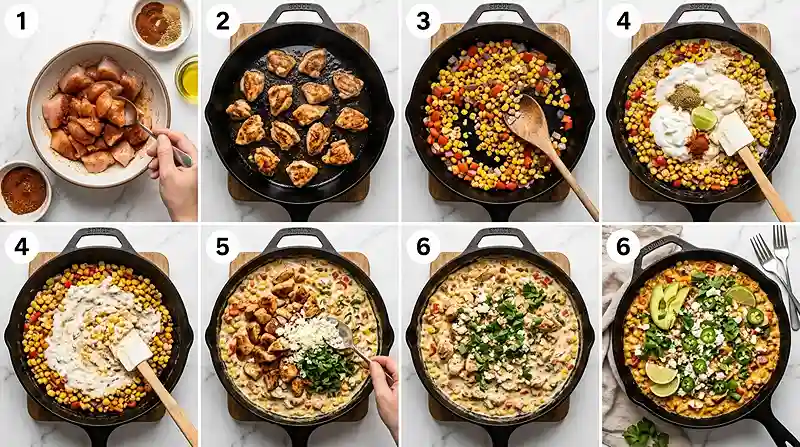 Gluten-Free Elote Chicken Skillet 3 elote chicken dinner