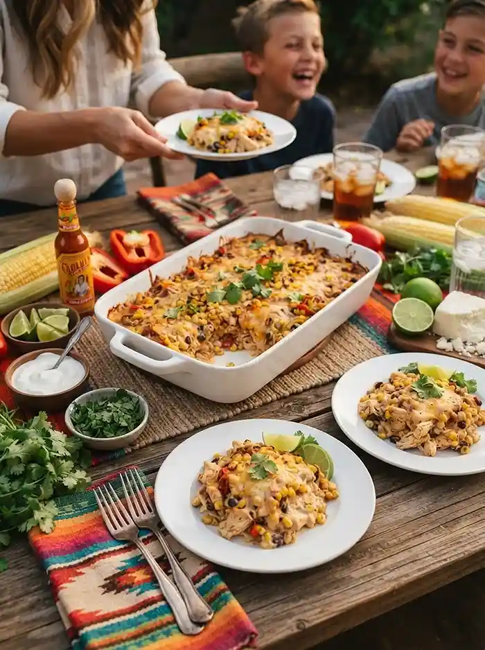 Southwest Chicken Street Corn Bake 4 family dinner
