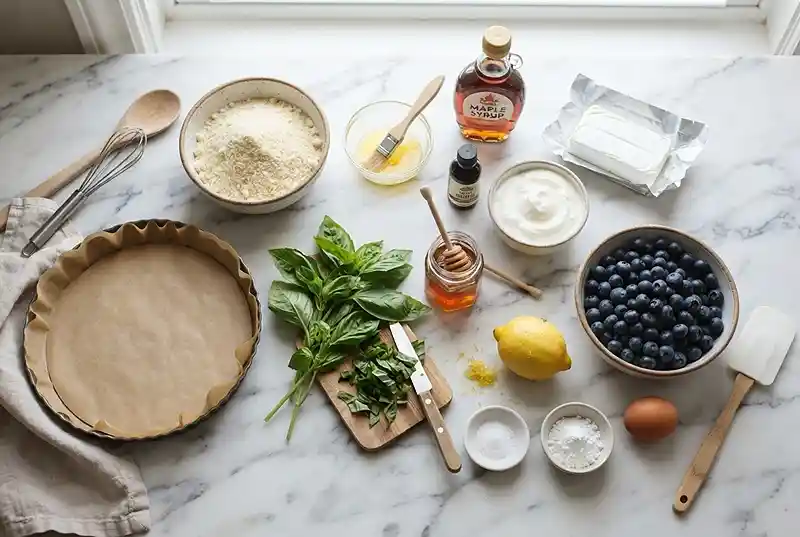 Gluten-Free Blueberry Basil Cheesecake Tart 2 gluten-free cheesecake tart