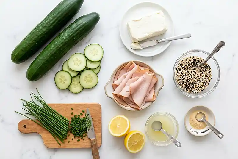 Everything Bagel Cucumber Sandwich Bites 2 gluten-free cucumber bites