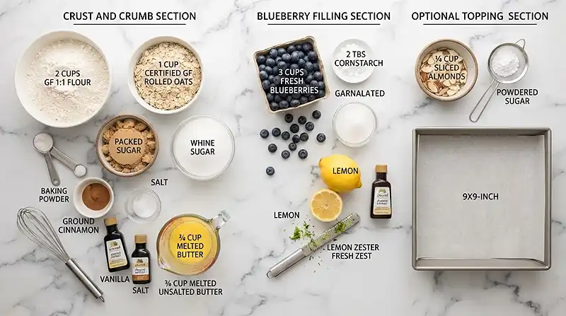Gluten-Free Blueberry Almond Crumb Squares 2 gluten free dessert squares