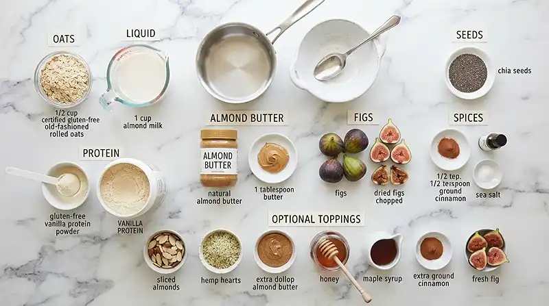 Almond Butter Fig Protein Oatmeal 2 gluten-free oatmeal