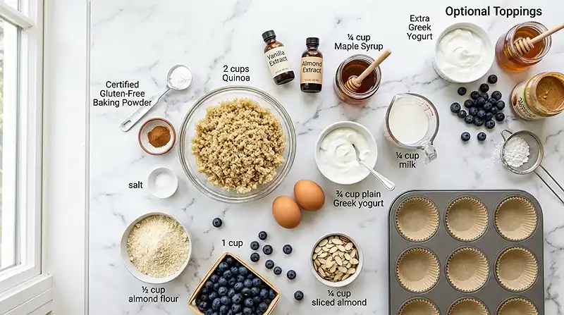 Blueberry Almond Baked Quinoa Cups 2 gluten-free quinoa cups