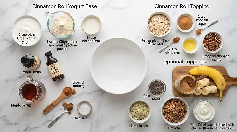 Cinnamon Roll Protein Yogurt Bowl 2 gluten-free yogurt bowl