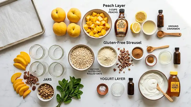 Gluten-Free Peach Streusel Yogurt Jars 2 gluten-free yogurt jars