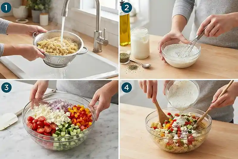 Greek Yogurt Ranch Veggie Pasta Salad 3 greek yogurt ranch dressing