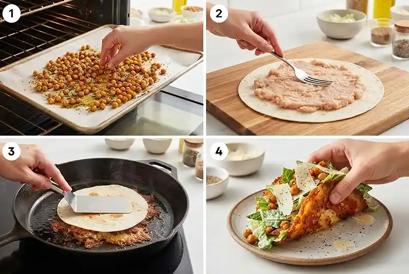 ground chicken caesar smash tacos​