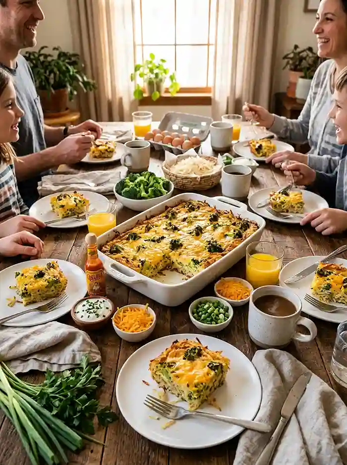 Broccoli Cheddar Hash Brown Brunch Bake 4 hash brown breakfast