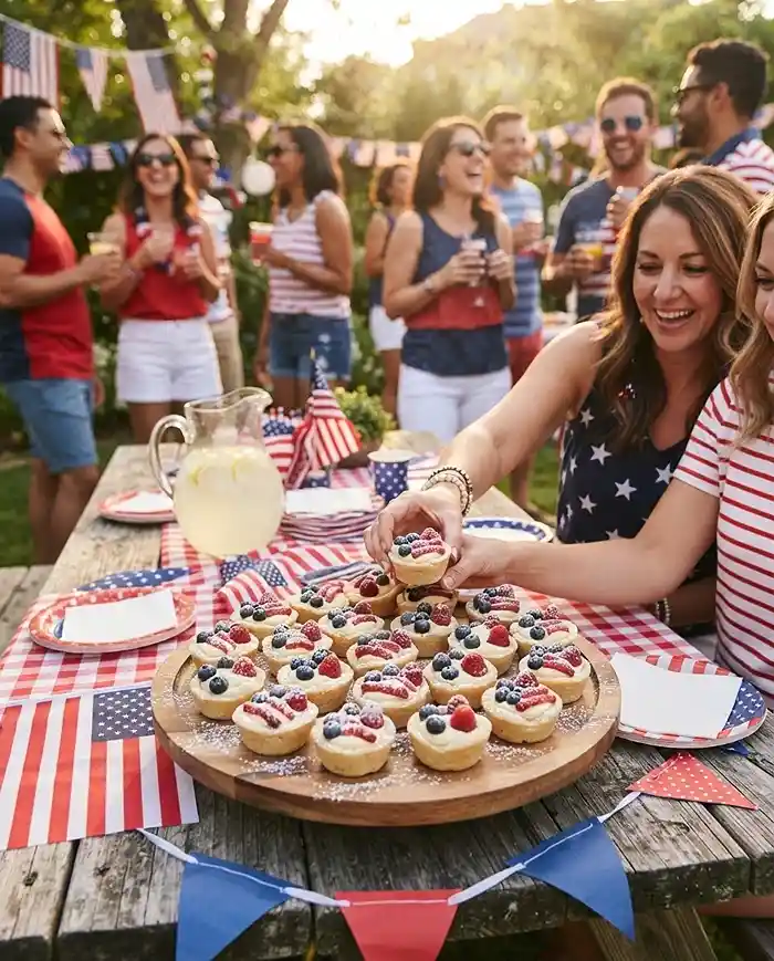 Patriotic Berry Cream Cookie Cups 4 july 4 sweet