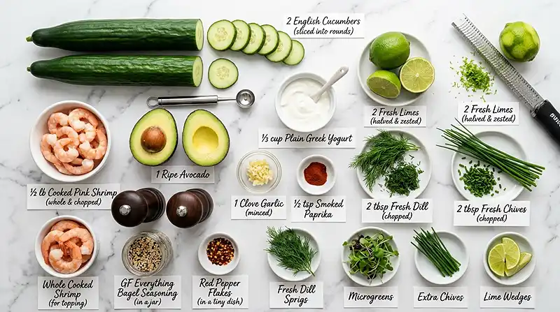 Gluten-Free Cucumber Avocado Shrimp Bites 2 light summer snack