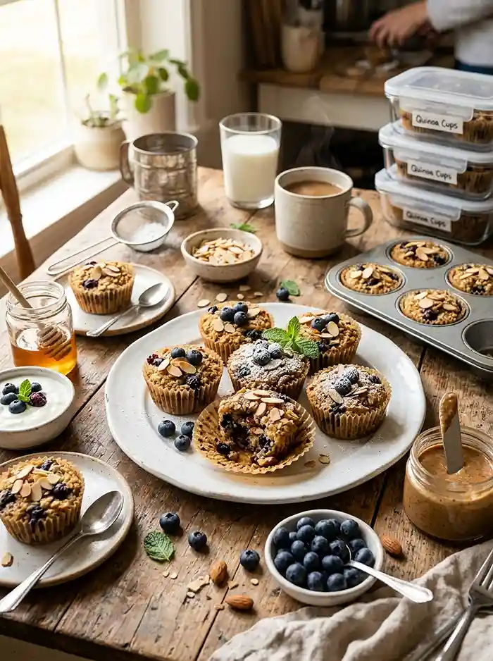 Blueberry Almond Baked Quinoa Cups 4 make-ahead breakfast