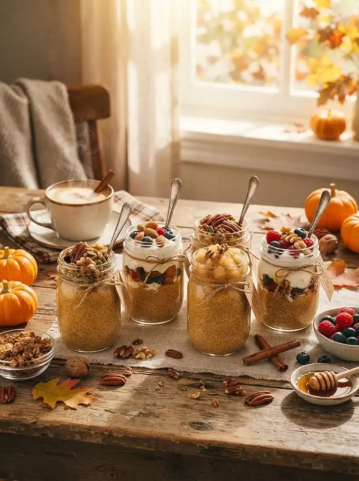Gluten-Free Pumpkin Pie Chia Breakfast Jars 4 make-ahead breakfast