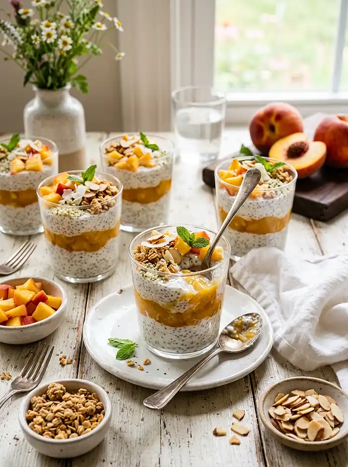 Gluten-Free Peach Vanilla Freezer Chia Cups 4 make ahead snack