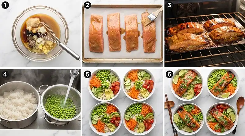 Miso Maple Salmon Rice Bowls 3 miso maple salmon