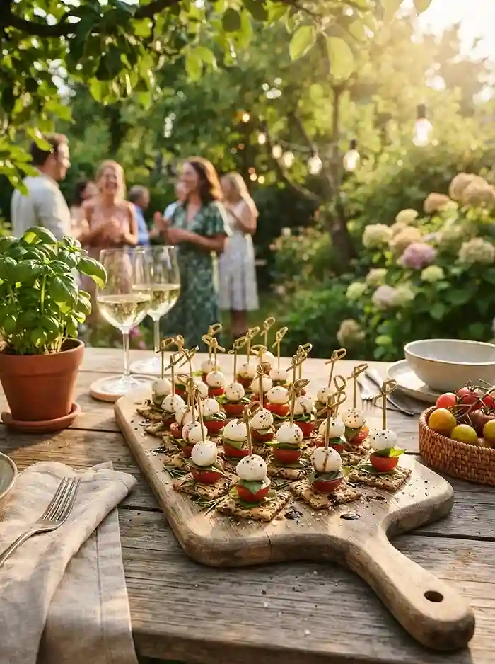 Gluten-Free Caprese Cracker Stack Bites 4 party snack