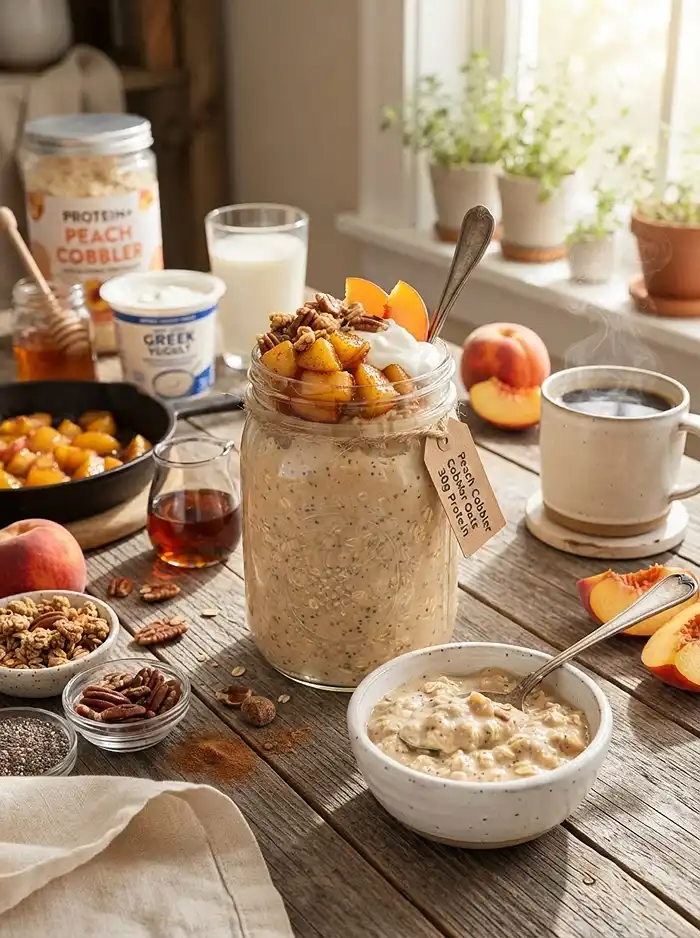 peach cobbler breakfast