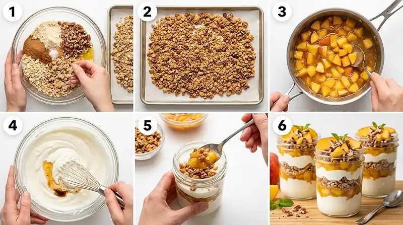 Gluten-Free Peach Streusel Yogurt Jars 3 peach streusel breakfast